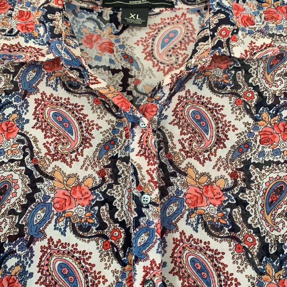 Short sleeve Paisley pattern blouse - Picture 6 of 8